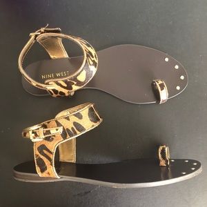 Nine West Leopard Print Sandals- 7.5